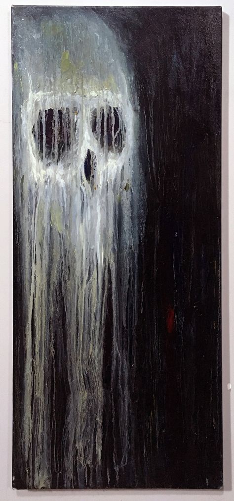 Painting Ideas On Canvas Spooky, Skull Abstract, Scary Paintings, Creepy Paintings, Gothic Artwork, Dark Paintings, Arte Peculiar, It Original, Dark Artwork