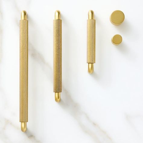 Finger Pull Cabinet Hardware Kitchen, Finger Pull Cabinet Hardware Placement, Mixing Cabinet Hardware, Knurled Cabinet Hardware, Kitchen Pulls And Knobs, Vanity Hardware, Modern Kitchen Hardware, Brass Kitchen Hardware, Marble Knobs