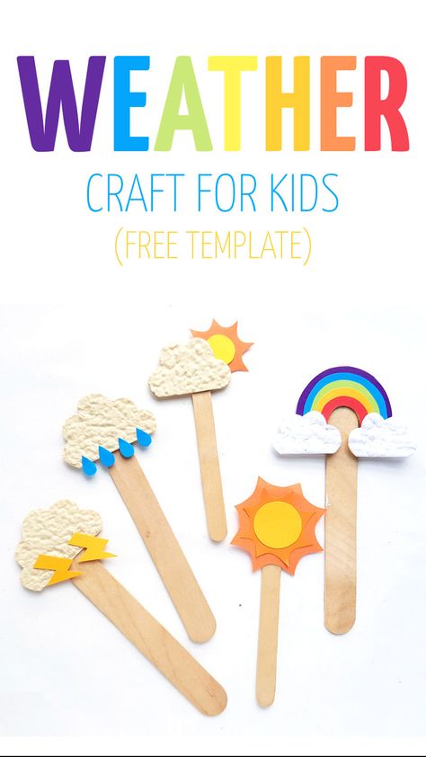 Weather Craft For Kindergarten, Weather Related Crafts For Kids, Classroom Weather Board, Weather Activity For Kindergarten, Weather Crafts Kindergarten, Weather Activity For Toddlers, Toddler Weather Crafts, Season Activity For Preschool, Weather Theme For Toddlers