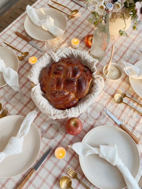 my rosh hashanah table - almost makes perfect Rosh Hashana Decor, Rosh Hashana Aesthetic, Brand Exploration, Themed Meals, Jewish Decor, Rosh Hashanah Table, Easy Cucumber Salad, Hebrew Tattoo, Rosh Hashana