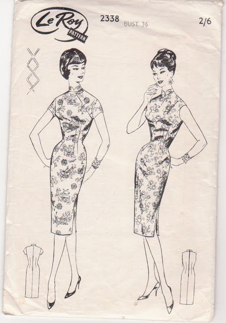 cheongsam pattern - Google Search Couture, Bodypainting, Qipao Sewing Pattern, Qipao Drawing, Cheongsam Pattern, Decora Girl, Mccall Patterns, Qipao Vintage, Vintage Cheongsam