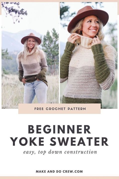 Ponchos, Pullover Crochet, Crochet Tube Top, Easy Beginner Crochet Patterns, Yoke Sweater, Cardigan Au Crochet, Crochet Cardigan Pattern Free, Crochet Yoke, Pull Crochet