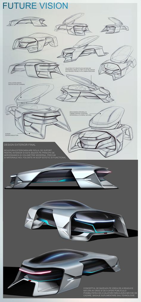 Check out my @Behance project: “Diploma Project - Internship - Dacia EF-vision 2050” https://www.behance.net/gallery/54615531/Diploma-Project-Internship-Dacia-EF-vision-2050 Croquis, Futuristic Cars Concept, Concept Car Interior, Hover Car, Future Concept Cars, Concept Car Sketch, Futuristic Cars Design, Interior Elements, Urban Design Concept