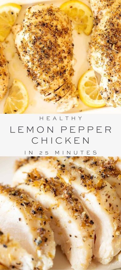 Low Calorie Dinners, Baked Lemon Chicken, Low Cholesterol Recipes, Julie Blanner, Lemon Pepper Chicken, Pepper Chicken, Health Dinner Recipes, Chicken Stuffed Peppers, No Calorie Foods