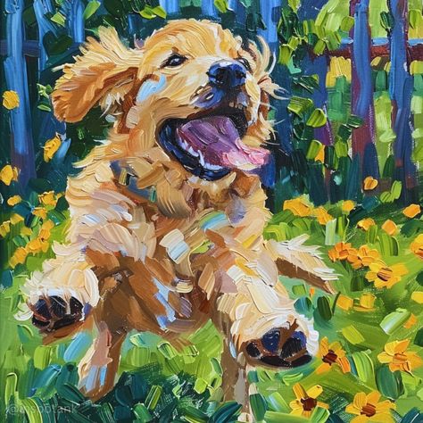 Dog Painting Ideas, Acrylic Dog Painting, Painting Ideas Inspiration, Dog Art Painting, Colorful Dog Paintings, Tutorials Art, Painting Tutorial For Beginners, Pet Portrait Paintings, Tips For Painting