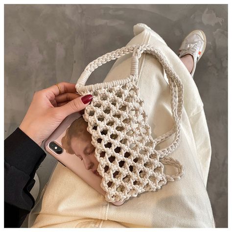Crochet Phone Sling Bag, Small Phone Bag, Knitting Phone Bag, Knitted Small Bags, Small Project Crochet, Macrame Mobile Bag, Mobile Bag Handmade, Knitted Phone Bag, Knit Phone Bag
