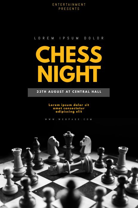 Chess Championship, Poster Text, Poster Template Free, Chess Club, Types Of Social Media, Media Kit Template, Club Poster, Social Media Poster, Graphic Design Tips