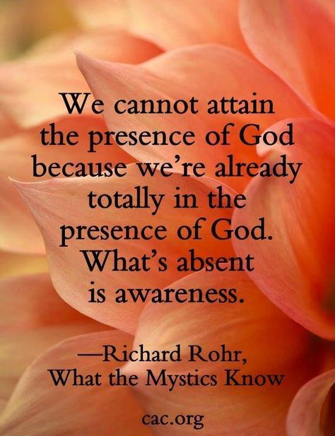 Presence and absence Richard Rohr Quotes, Richard Rohr, Centering Prayer, Thinking About Him, Contemplative Prayer, Christian Mysticism, Ace Of Swords, The Presence Of God, Presence Of God