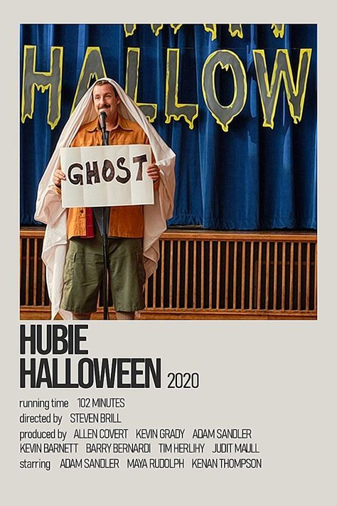 Hubie Halloween Movie Poster, Hubie Halloween Poster, Fall Movies Posters, Movie Night Poster, Hubie Halloween, Movie Polaroids, Halloween Movie Poster, Fall Movies, Halloween Films