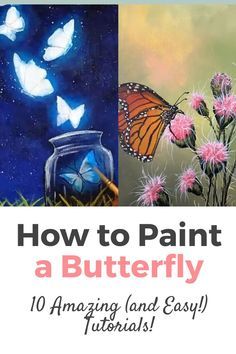 How To Paint Monarch Butterfly, Butterfly Acrylic Painting Tutorial, How To Paint A Butterfly Step By Step, Butterfly Painting Acrylic Easy, Painting Butterflies Acrylic, Butterfly Acrylic Painting Easy, Easy Butterfly Painting On Canvas, Painting Ideas On Canvas Butterfly, Butterfly Painting Easy