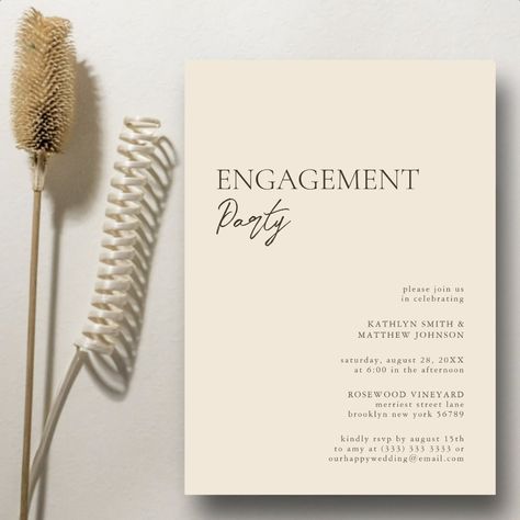 Engagement Party Invitation Cards, Engagement Party Rustic, Invitations Ideas, Bachelorette Party Invitation, Wedding Party Supplies, Wedding Invitation Card, Bachelorette Party Invitations, Beautiful Wedding Invitations, Engagement Party Invitations