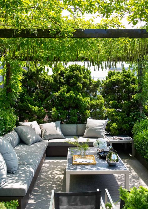 Garden Sitting Areas, Roof Garden Design, Garden Tattoos, Backyard Ideas For Small Yards, Terrace Garden Design, Terrace Decor, Rooftop Terrace Design, Courtyard Gardens Design, Rooftop Design