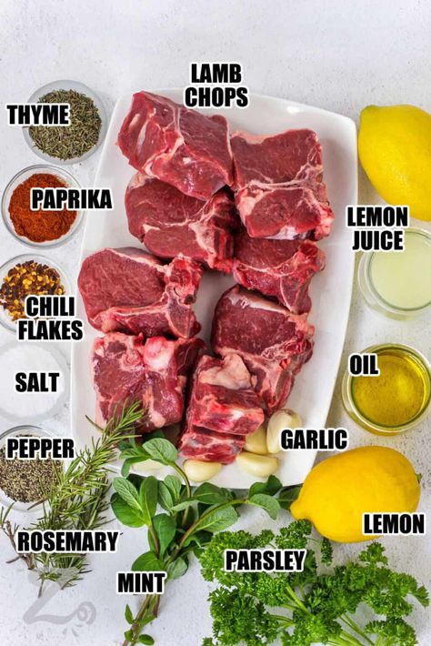 This amazing grilled lamb chops recipe will bring your barbecue game to a new level of deliciousness. Lamb loin chops are steeped in a lemon, garlic, and rosemary marinade, and then grilled to tender, juicy perfection. Cook in a pan if you prefer, to give the option of making a sauce from the drippings. The marinade tastes great on other cuts, such as lamb shoulder, ribs, or shanks. #ourzestylife Pan Seared Lamb Loin Chops, Grilled Lamb Steak Recipes, Lamb Loin Chop Marinade Recipes, Lamb Chop Dinner Ideas Dishes, How To Cook Lamb Chops On The Grill, Lamb Lunch Ideas, Lamb Ribs Recipe Grill, Lamp Chops Recipe Grilled, Loin Lamb Chops Recipes