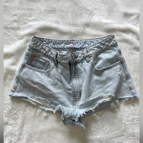 Garage Light Blue Super Cutoff Shorts Size 27 Or 5 Cheeky Shorts Brand New Never Worn Cut Jean Shorts, Garage Shorts, Festival Denim Shorts, Light Wash Jean Shorts, Shorts Aesthetic, Cheap Shorts, Cheeky Shorts, Casual Preppy Outfits, Clueless Outfits