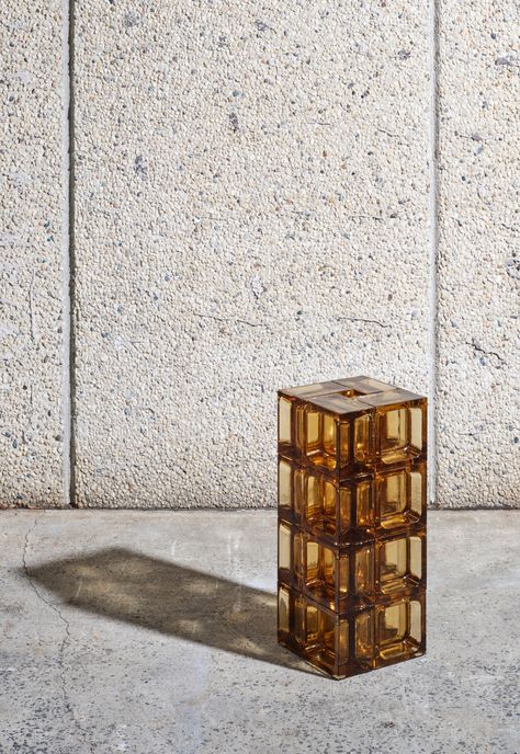 Cool Tactility – Mano Glass Bricks by Eco Outdoor and Tom Fereday • The Mano Bricks range from Eco Outdoor has reframed architectural surfaces through the presentation of handcrafted bricks in stone, terracotta and glass. Eco Outdoor has teamed with industrial designer Tom Fereday, parlaying an already successful furniture collaboration into a first-to-market glass brick format. #glassbricks #architecture #australianbricks #homebuilders #houseconstruction #architecturelovers #bricks Glass Block Projects, Diy Glass Brick Ideas, Glass Brick Furniture, Glass Block Furniture, Glass Brick Table, Modern Home Decor Diy, Glass Block Table, Glass Furniture Design, Glass Blocks Ideas