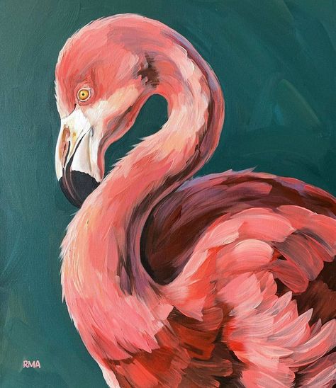 Painting On Canvas For Beginners, Bird Painting Acrylic, Animal Paintings Acrylic, Christmas Art Projects, Flamingo Painting, Pop Art Animals, Canvas For Beginners, Christmas Paintings On Canvas, Small Canvas Paintings