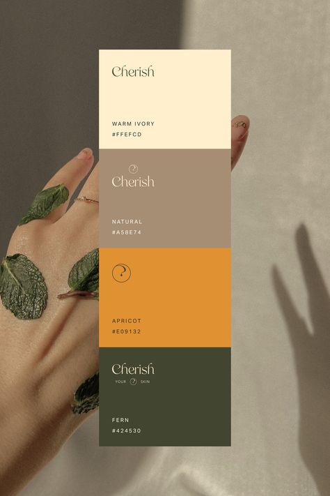 Color For Branding, Skincare Colour Palette, Natural Branding Design Color Palettes, Premium Color Palette Branding, Color Pallete Aesthetic Business, Natural Palette Color, Dark Yellow Color Palette, Sleek Color Palette, Skincare Brand Color Palette