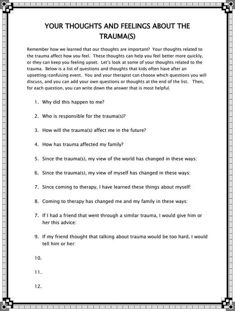 Tf Cbt Psychoeducation, Tf Cbt Activities, Cbt Therapy Worksheets For Teens, Teen Counseling Activities, Therapy Ideas For Teens, Therapy Activity For Teens, Therapy Workbooks, Teen Therapy Activities, Cbt Workbook