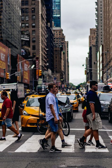 People crossing the crosswalk | Street photography in Times Square, NYC People In Street Photography, Photography City People, People On The Street Photography, Urban People Photography, People On Street Photography, City People Photography, Crowd Of People Photography, Random People Photography Street, City Photography People