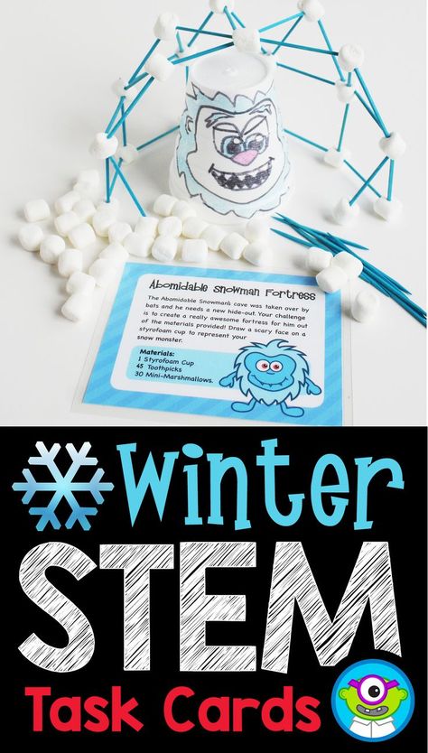 Holiday Stem Activities, Stem Task Cards, Process Poster, Stem Winter, Christmas Stem Activities, Winter Stem, Winter Stem Activities, Holiday Stem, Elementary Stem Activities