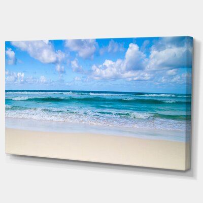 This 'Serene Blue Tropical Beach' Graphic Art is printed using the highest quality fade resistant ink. Size: 16" H x 32" W x 1" D, Format: Wrapped Canvas Big Island Hawaii, Romantic Beach Photos, Aesthetic Tropical, Summer Beach Pictures, Beach Canvas Art, Beach Flowers, Beach Pink, Unique Beach, Tropical Beaches