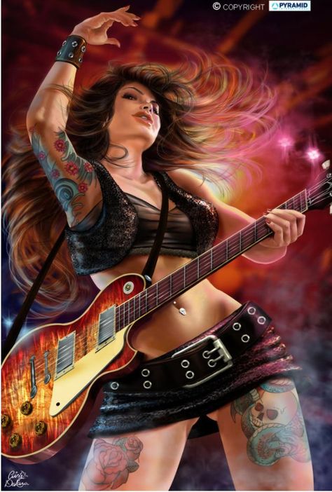 Chica Heavy Metal, Keith Garvey, Metal Chicks, Heavy Metal Girl, Rocker Chick, Guitar Girl, Rock Chick, Female Guitarist, Guitar Art