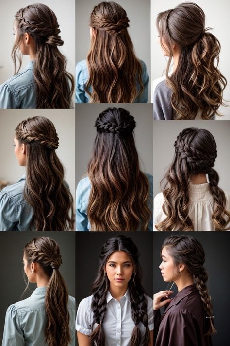 Hairstyles For Formals, Teen Wedding Hairstyles, Girls Formal Hairstyles, Hairstyles For Occasions, Choir Hairstyles, Long Hair Formal Updo, Bridgeton Hairstyles, Elegant Hairstyles For Long Hair Formal, Bun With Ribbon