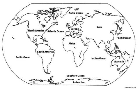 Printable World Map Coloring Page For Kids | Cool2bKids World Map Coloring Page, Free Printable World Map, World Map Template, World Map Outline, World Map Continents, Color World Map, World Map With Countries, World Map Printable, Continents And Oceans