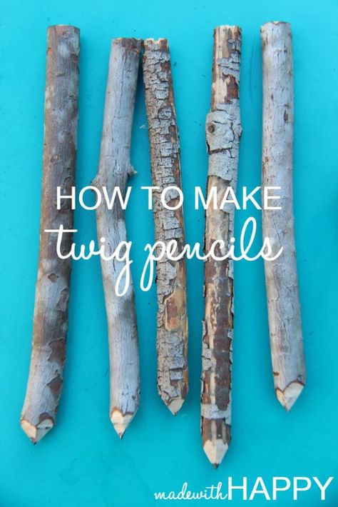 How to Make Twig Pencils - Branch pencils made with HAPPY - http://www.madewithhappy.com/make-twig-pencils/ Nature, Upcycling, Diy Pencils, Twig Pencils, Twigs Diy, Natural Wood Crafts, Twig Crafts, Twig Furniture, Twig Art