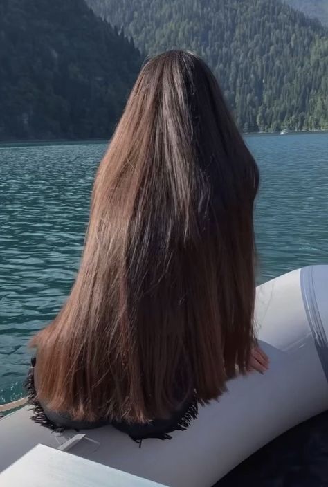 Pointy Haircut Long Hair, Hip Length Hair Straight, Long Straight Shiny Hair, Beautiful Long Thick Hair, Long Thick Brown Hair Straight, Straight Long Brunette Hair, Straight Long Hair Aesthetic, Long Luxurious Hair, Very Long Thick Hair