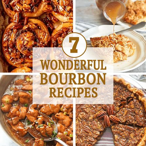 7 Wonderful Bourbon Recipes - Immaculate Bites Pie, Bourbon Syrup Recipe, Bourbon Dessert Recipes, Whiskey Desserts, Bourbon Dessert, Bourbon Cookies, Whiskey Tasting Party, Cooking With Bourbon, Bourbon Recipes