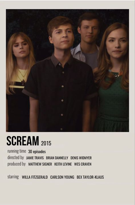 Scream Netflix Tv Series, Scream Polaroid Poster, Scream Tv Show, Polaroid Tv Show Poster, Simplistic Posters, Scream Show, Scream Mtv, Scream Series, Scream Tv Series