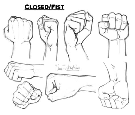 Hand References: Fists by TheInkyWay on DeviantArt Hand References Drawing, Hand Gesture Drawing, Easy Hand Drawings, Hand References, Beautiful Pencil Drawings, Drawing Hand, Hand Gesture, Hand Pose, Hand Drawing Reference