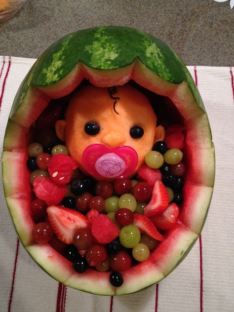 Fruit, Baby Shower, Watermelon Basket, Baby Shower Watermelon, Watermelon Fruit, Acai Bowl, Watermelon, Shower, Bowl