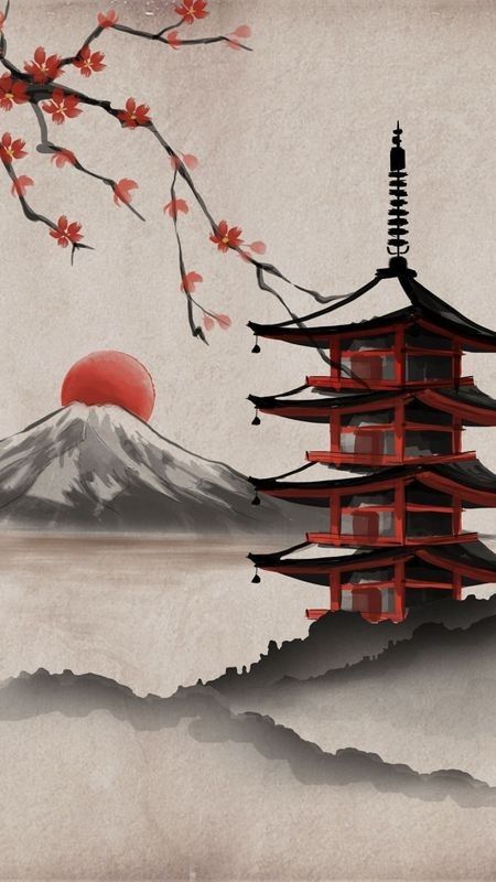 Awesome Meme, Japanese Inspired Art, Japan Spring, Japan Landscape, Chinese Landscape Painting, Japan Painting, Cocoppa Wallpaper, Geisha Art, Japanese Drawings