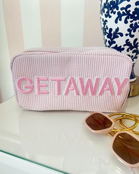 2 NEW ARRIVALS💗💖✨ these pink gingham cuties ship immediately + make the cutest set!! #kenzkustomz #taptoshop🛒 #newarrivals Weekend Getaways, Packing Organizers, School Collection, Hat Embroidery, Pink Gingham, Cute Sets, Large Bag, Pink Stripes, Summer Travel