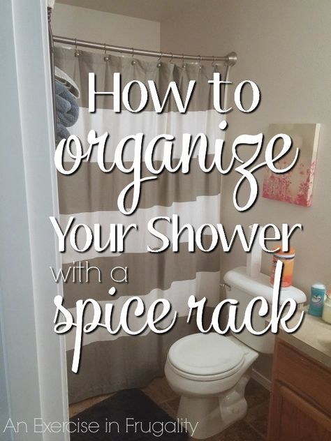 DIY Shower Organizer Hack | An Exercise in Frugality Shower Organizer Diy, Shower Storage Solutions, Perfect Organization, No Pantry Solutions, Teen Bedroom Ideas, Shower Organizer, Bed Design Ideas, Shower Rack, Small Space Bathroom