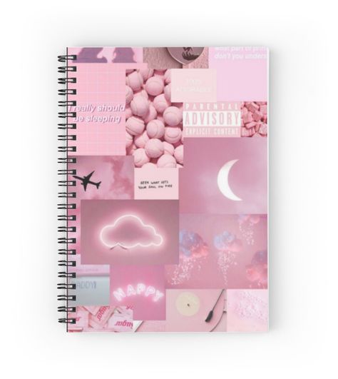 Cute Spiral Notebooks Aesthetic, Cute Pink Notebooks, Cute Note Books For School, Note Books Aesthetic, Asthetic Note Book, Journal Aesthetic Design, Pink Aesthetic Notebook, Pink Notebook Aesthetic, Cute Notebooks Aesthetic