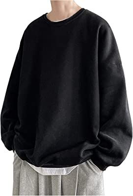 Amazon.com : Men's Oversized Sweater Men Oversized Sweater Outfit, Baggy Hoodies Men, Men Oversized Sweater, Baggy Sweatshirt Outfit Men, Oversized Clothing Men, Black Sweater Oversized, Black Oversize Sweater Outfit, Oversized Outfit For Men, Oversized Sweaters Men