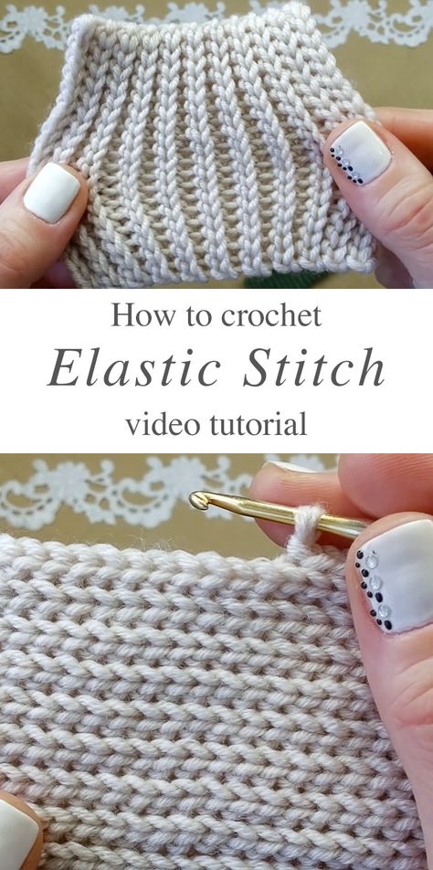 Crochet Stitch Like Knitting, How To Crochet The Knit Stitch, Crochet Stitches Clothes, Stretch Stitch Crochet, Knitting With Crochet Hook, Crochet Stretchy Stitch, How To Crochet Elastic Stitch, Crochet Knitting Stitch, Crochet Like Knit