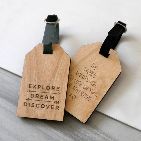 Explore Dream Discover, Travel Quote, Travel Tags, Safe Travels, Wooden Tags, Travel Luggage Tag, Gap Year, Black Gift Boxes, Safe Travel