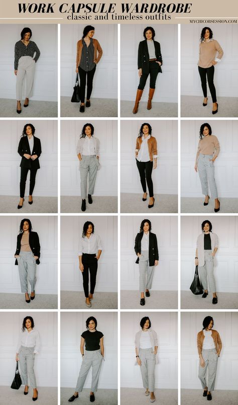 Your Guide to a Chic and Classic Work Capsule Wardrobe - MY CHIC OBSESSION Casual Work Wardrobe Capsule, Womens Work Capsule Wardrobe 2023, Work Capsule 2023, Capsule Wardrobe Women Work, Business Smart Capsule Wardrobe, Year Round Work Capsule Wardrobe, Female Consultant Wardrobe, Haute Couture, Capsule Wardrobe Work 2023