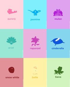 Symbols for Disney Princesses. Could be used for the Belle Jars :) Disney Princess Symbols, Tattoo Disney Princess, Princess Symbols, Disney Princess Bed, Disney Symbols, Disney Princess Bedding, Disney Princess Bedroom, Deco Disney, Tattoo Disney