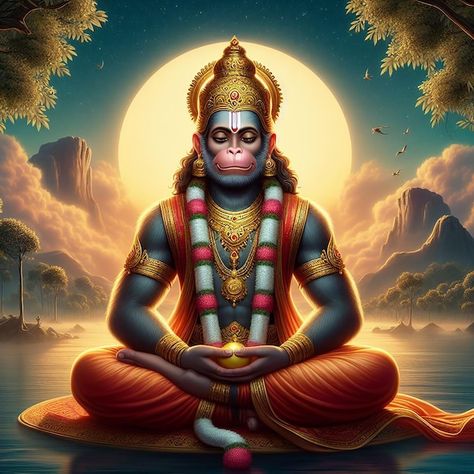 Lord hanuman meditating in a peaceful background ai generated Hanuman Meditating, Peaceful Background, Peaceful Backgrounds, Indian Temple, Lord Hanuman, Hindu Temple, Premium Photo, Hd Wallpaper, Phone Wallpaper