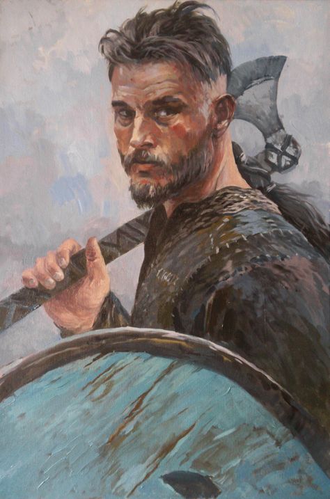 ArtStation - Ragnar Lothbrok, Daria Khlebnikova Viking Portrait Art, Ragnar Lothbrok Fanart, Ragnar Lothbrok Art, Vikings Painting, Viking Painting, King Ragnar Lothbrok, Vikings Art, Ragnar Lothbrok Vikings, Vikings Show