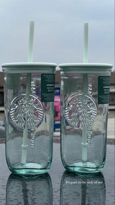 Essen, Starbucks Clear Cup, Starbucks Mug Aesthetic, Starbucks Tumbler Aesthetic, Glass Starbucks Cup, Starbucks Glass Cup, Star Bucks Cups, Cute Starbucks Cups, Starbucks Cups Collection