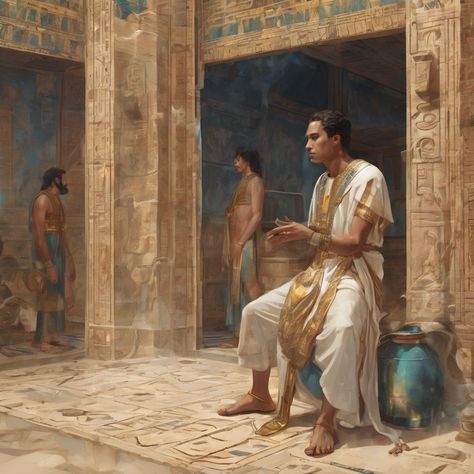 Joseph of Egypt interpreting dreams for his brothers by Edvan Camilo - Playground Logos, Egypt, Sunday School, Interpreting Dreams, Joseph In Egypt, Dream Interpretation, Ancient Civilizations, Create Art, Social Media Posts