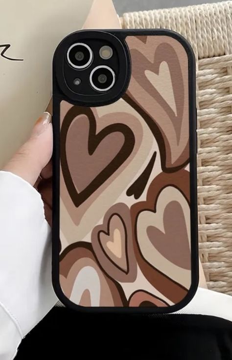 Brown Hearts Phone Case For IPhone 14 11 13 12 Pro Max Mini Xs X Xr 7 8 Plus SE I Phone 13 Cover Aesthetic, Phone Cases Iphone 13 Mini, Iphone 13 Mini Case Aesthetic, Brown Phone Case Aesthetic, Brown Aesthetic Phone Case, Handmade Mobile Cover, Custom Phone Cases Diy, Pink White Nails, Kawaii Iphone Case