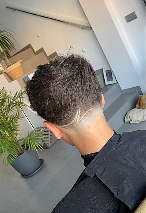 Taper With Design Haircut Men, Taper Fade Pattern, Small Taper Design, Simple Taper Design Haircut, Simple Taper Design, Taper Freestyle Design, Tapper Fade Freestyle, Freestyle Haircut Designs, Mid Taper Design