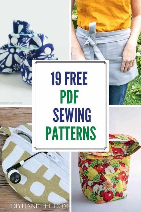 These free pdf sewing patterns are easy enough for a beginner sewer too. You can quickly download the patterns at home and get ready to create fun sewing projects the same day! #howto #sewing #sewing101 Couture, Free Quick Sewing Projects, Sewing Templates For Beginners, Absolute Beginner Sewing Projects, My First Sewing Project, So Sew Easy Free Patterns, Sewing Projects For Gifts For Women, Free Sewing Patterns For Beginners Simple, Free Accessory Sewing Patterns